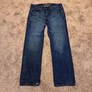American Eagle Jeans Mens 31x30 Blue Denim Slim Straight Logo Casual
